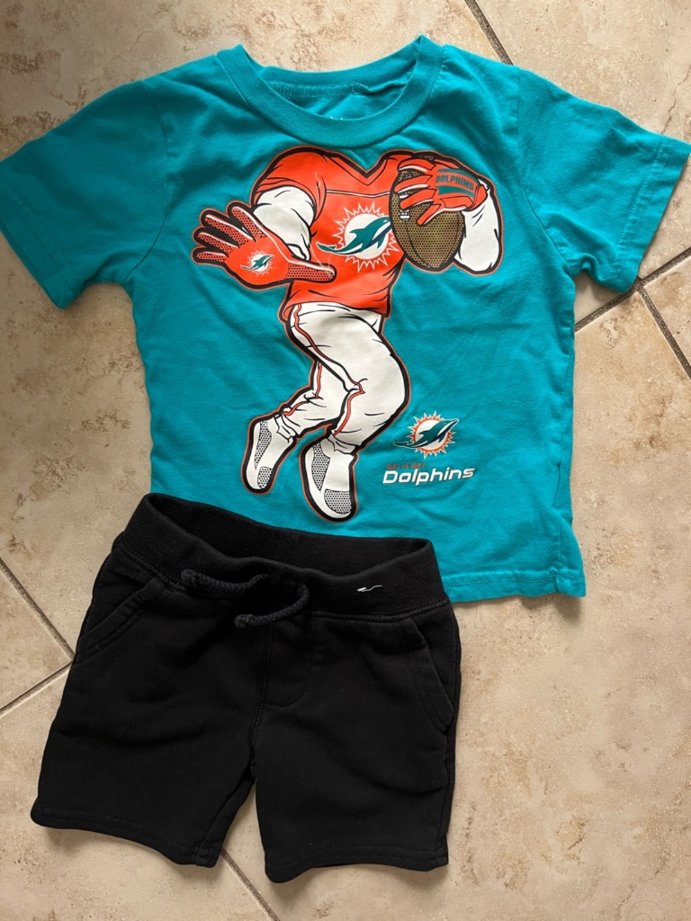 ‼️NWOT: NFL Dolphins T-Shirt & Black Shorts - 2T